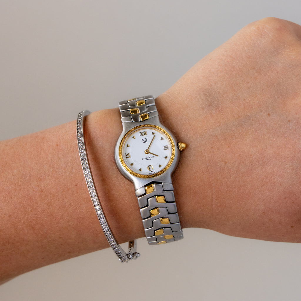 Vintage Givenchy Swiss Bold Two Tone Watch