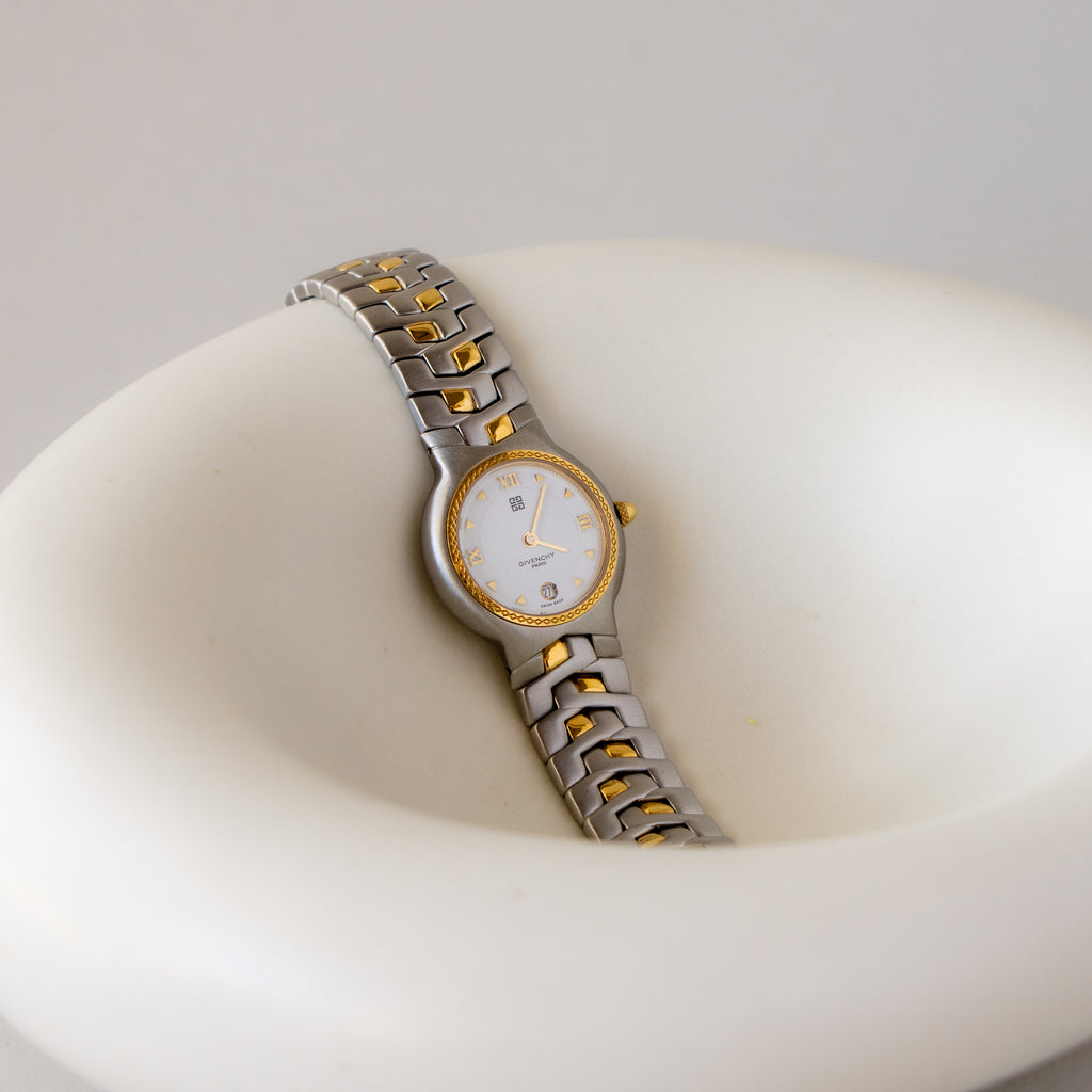 Vintage Givenchy Swiss Bold Two Tone Watch