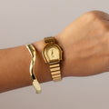 Vintage Gucci Swiss Horseshoe Ribbed Gold Watch