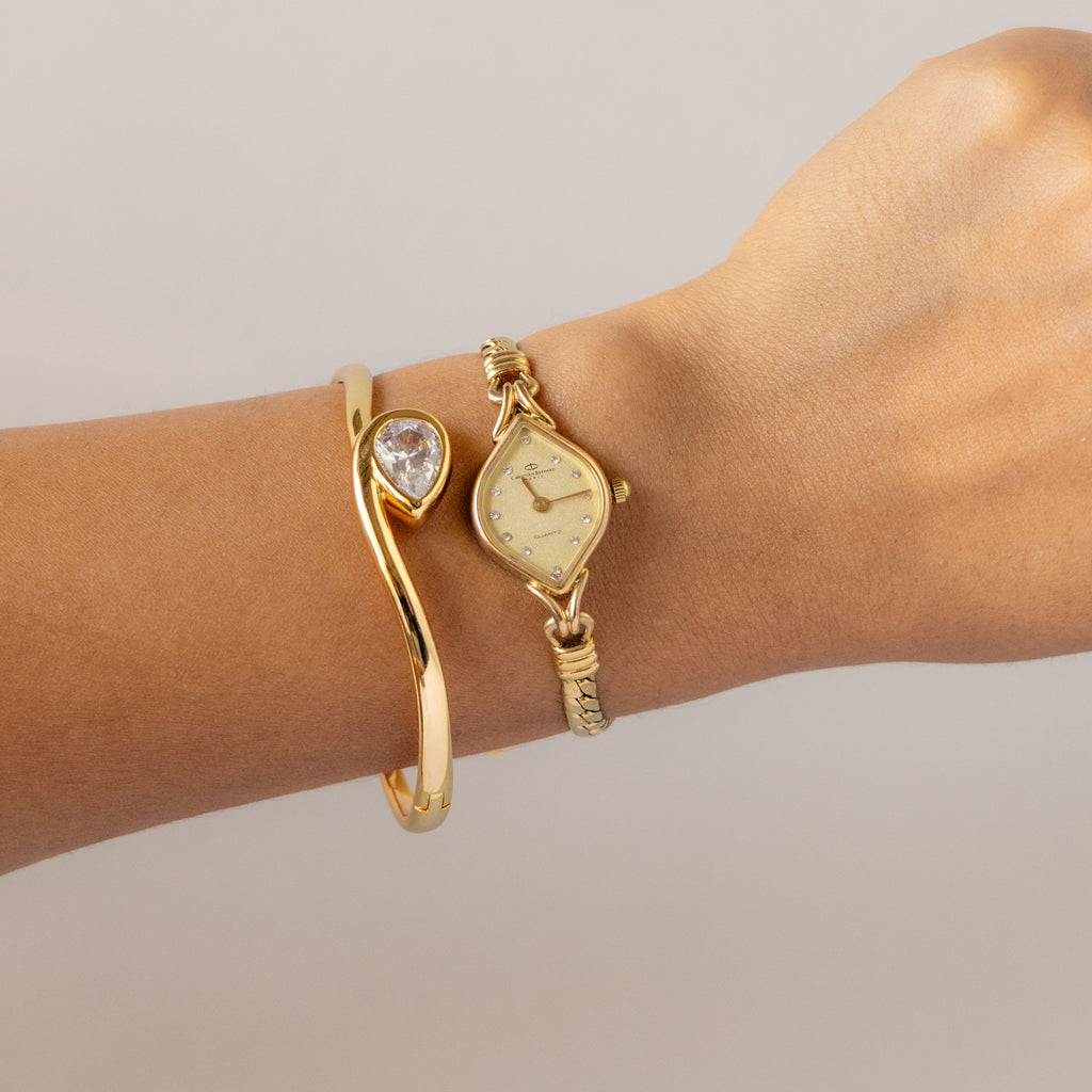 Vintage Christian Bernard Marquise Gold Watch
