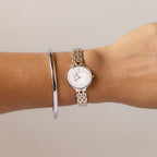 Vintage YSL Round Woven Link Two Tone Watch