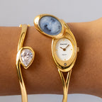 Vintage Stone Cameo Victorian Locket Gold Watch