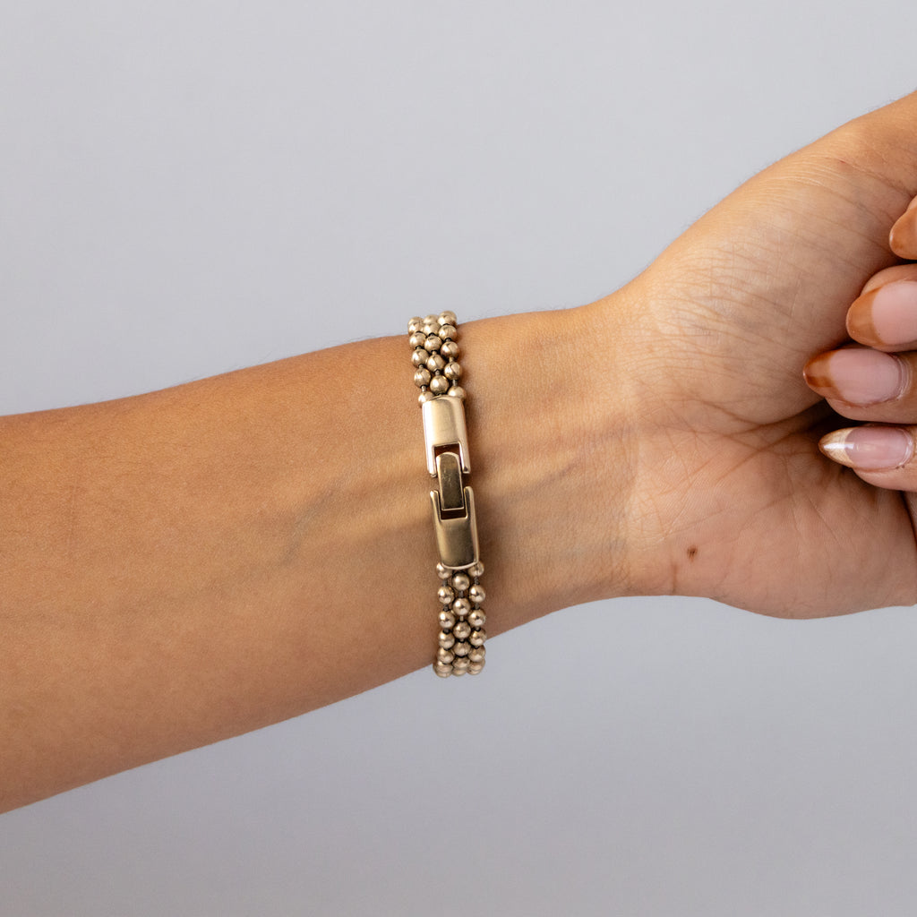 Vintage Sybilla Oval Beaded Gold Watch