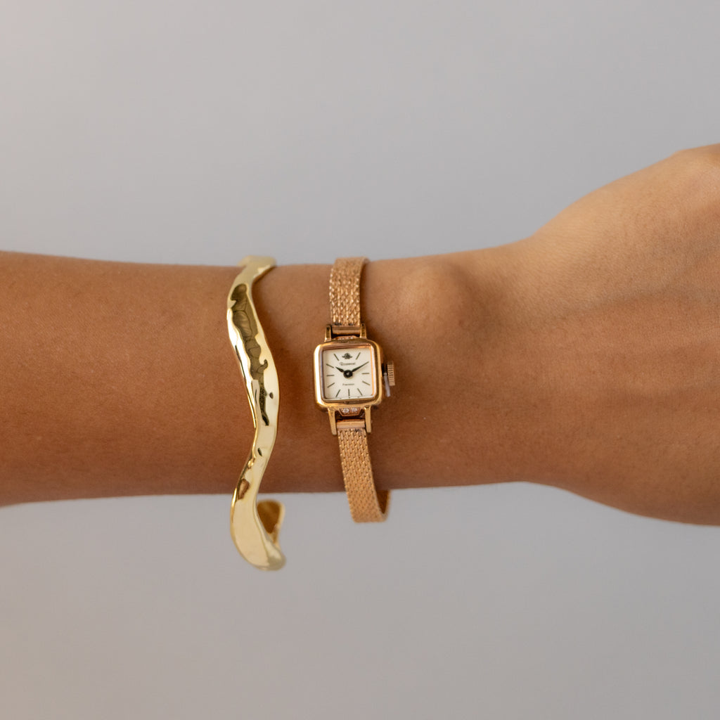 Vintage Rosemont Swiss Square Gold Watch