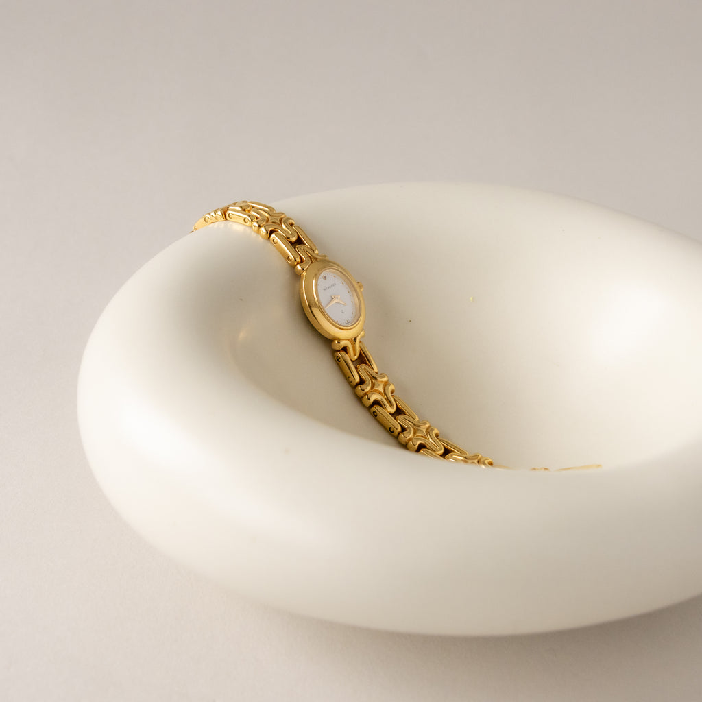 Vintage Bucherer Swiss Oval Gold Watch