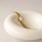 Vintage Nina Ricci Round Pearl Gold Watch