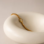 Vintage Seiko Dainty Beaded Round Gold Watch