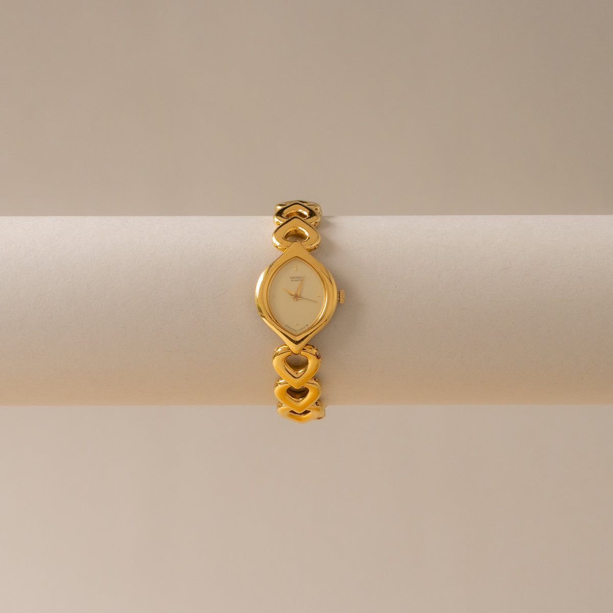 Vintage Seiko Marquise Hearts Gold Watch