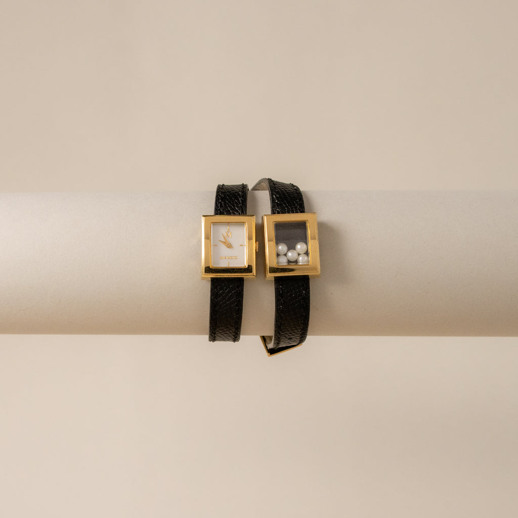Vintage Mikimoto Pearl Wrap Around Gold Watch