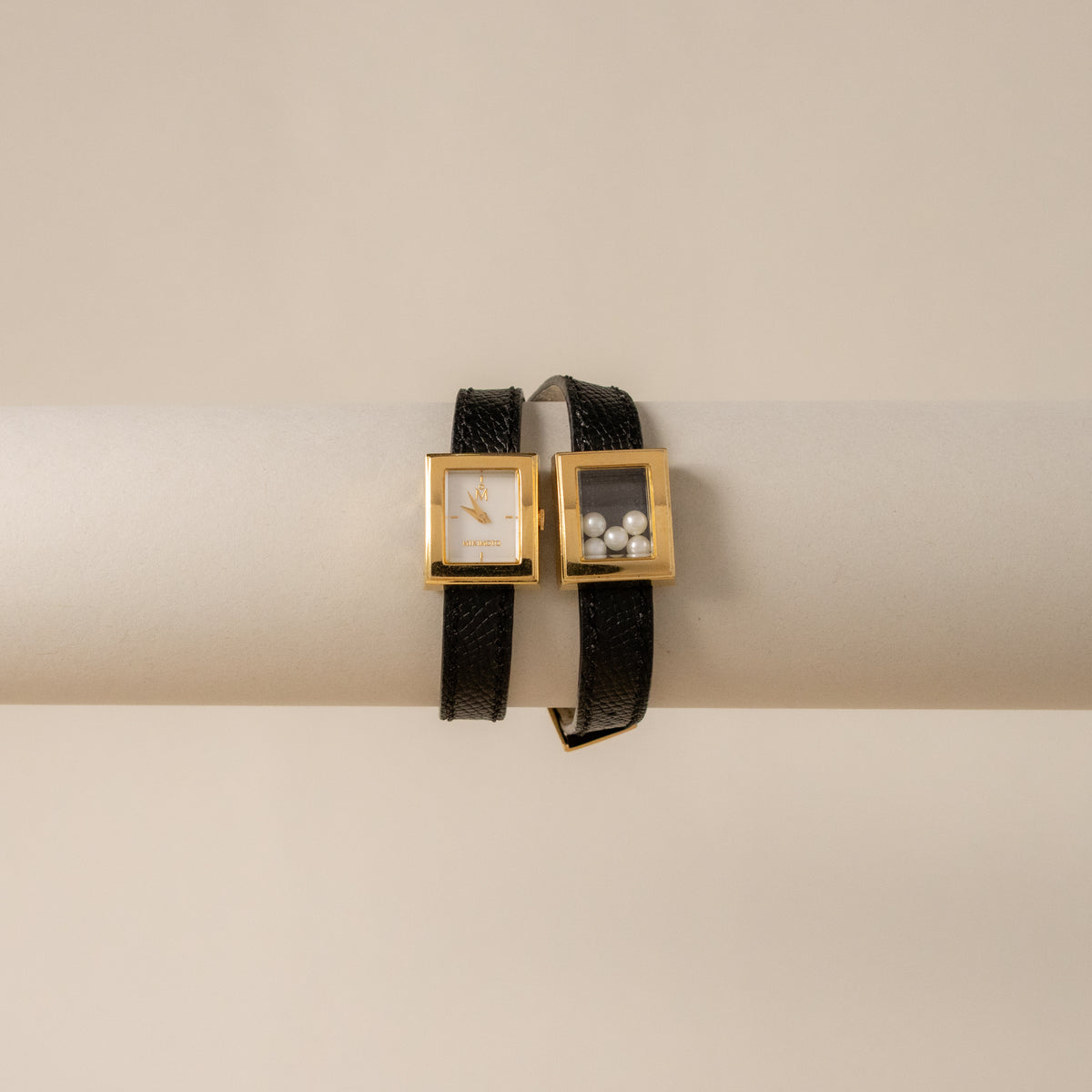 Vintage Mikimoto Pearl Wrap Around Gold Watch