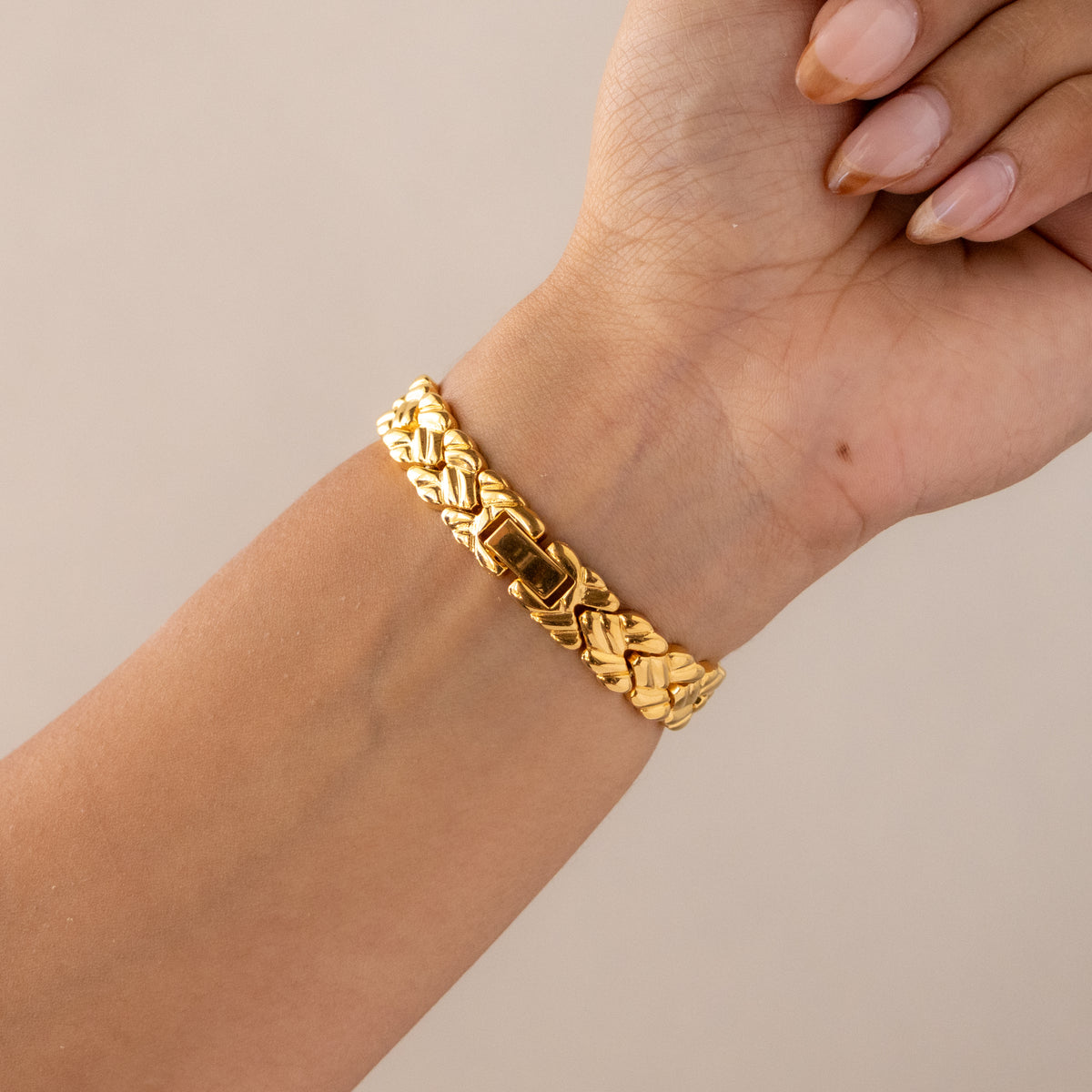 Vintage Klaeuse Swiss Pave Crown Gold Watch