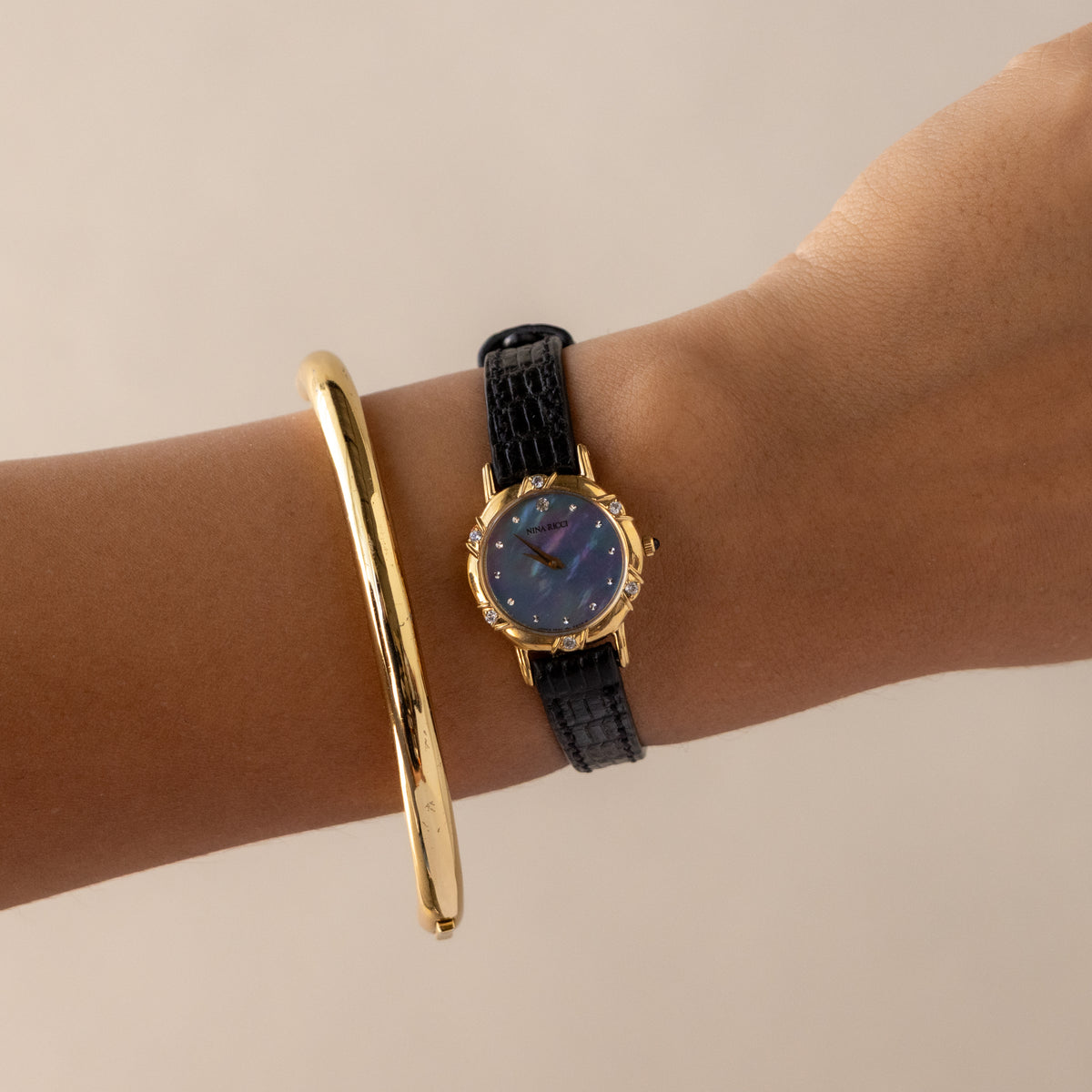 Vintage Nina Ricci Iridescent Gold Watch