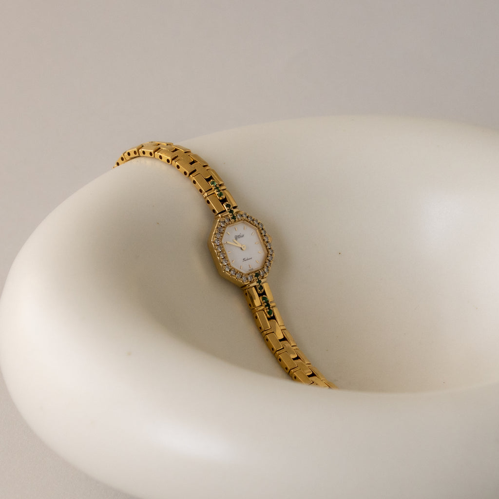 Vintage Tissot Swiss Royal Pave Gold Watch