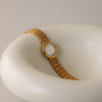Vintage Seiko Ruby & Pave Diamond Gold Watch