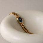 Vintage Michel Herbellin Midnight Oval Gold Watch