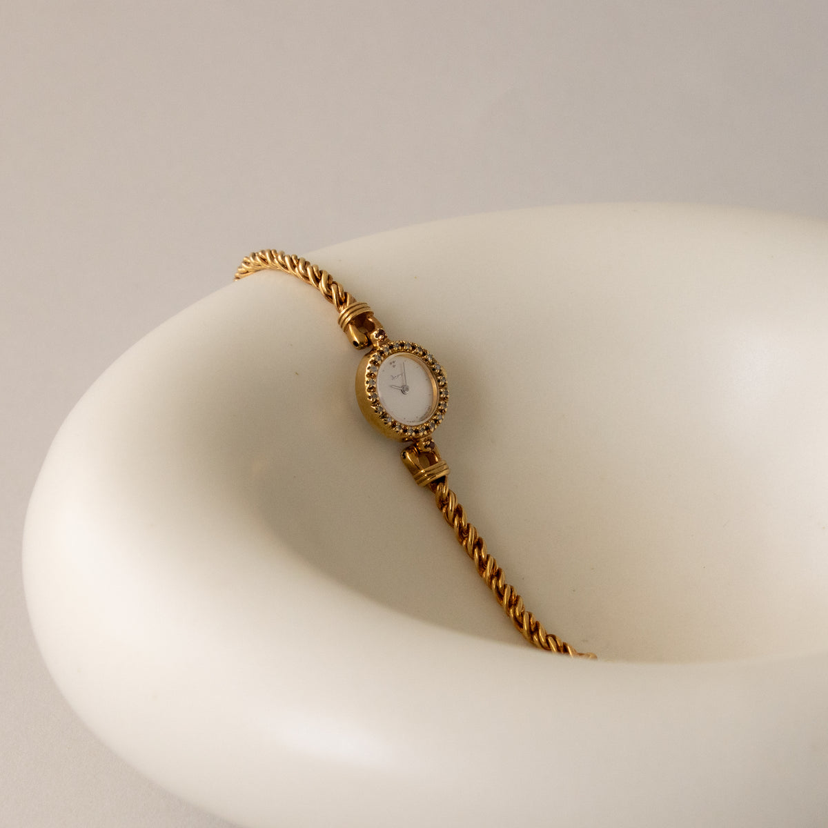 Vintage Dana Pave Ruby Gold Watch