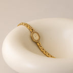 Vintage Technos Swiss Diamond Hexagon Gold Watch