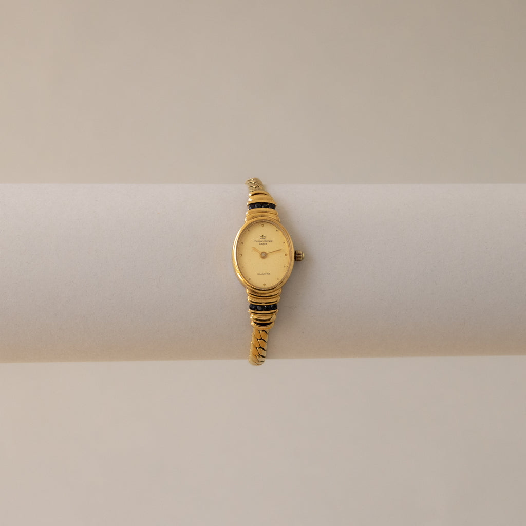Vintage Christian Bernard Slim Oval Gold Watch