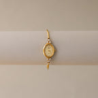 Vintage Christian Bernard Skinny Oval Cuff Gold Watch