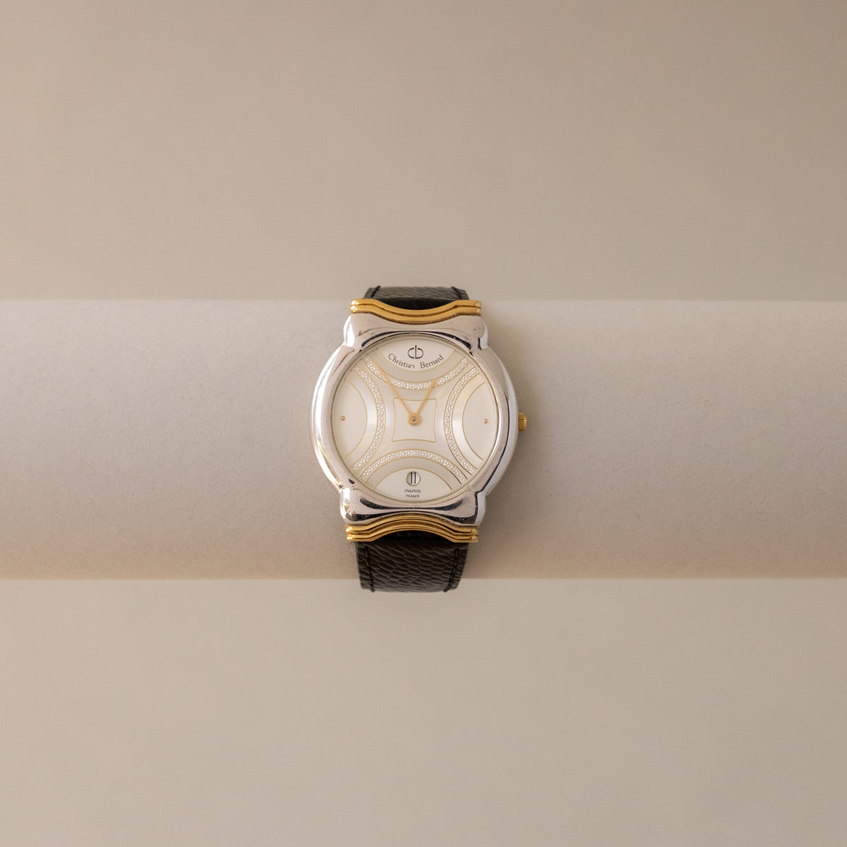 Vintage Christian Bernard Deco Dial Two Tone Watch