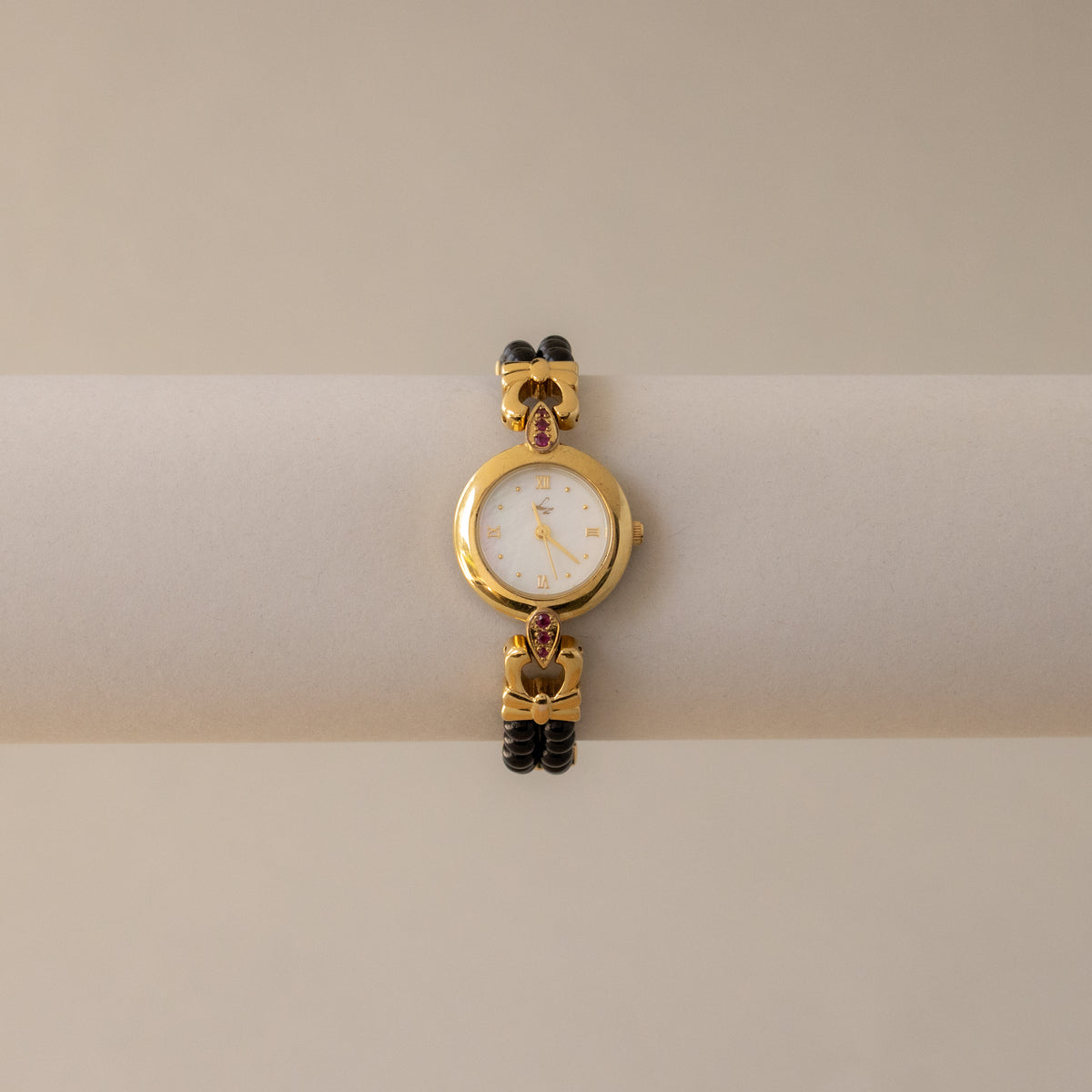 Vintage LV Midnight Beaded Gold Watch