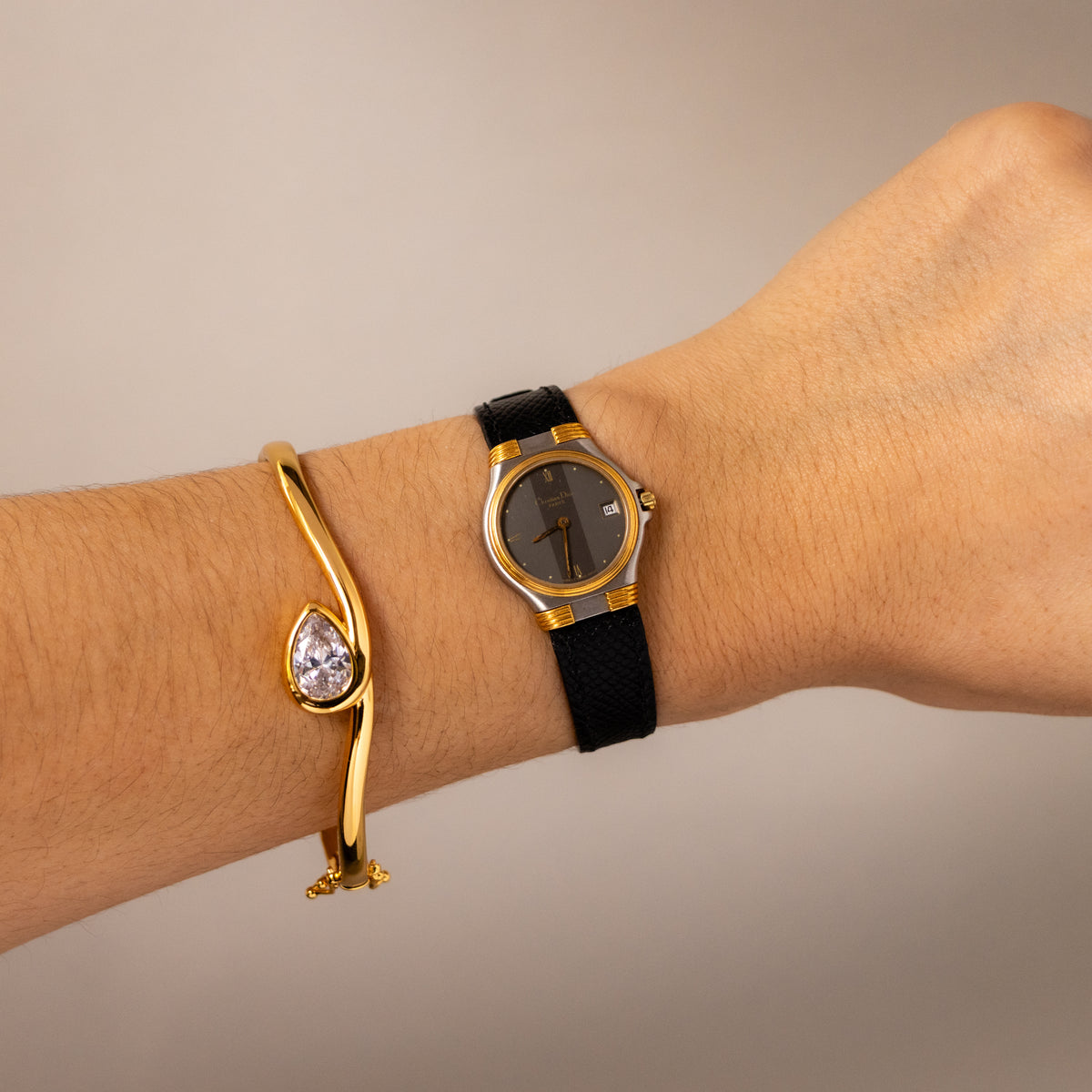 Vintage Christian Dior Sleek Two Tone Watch