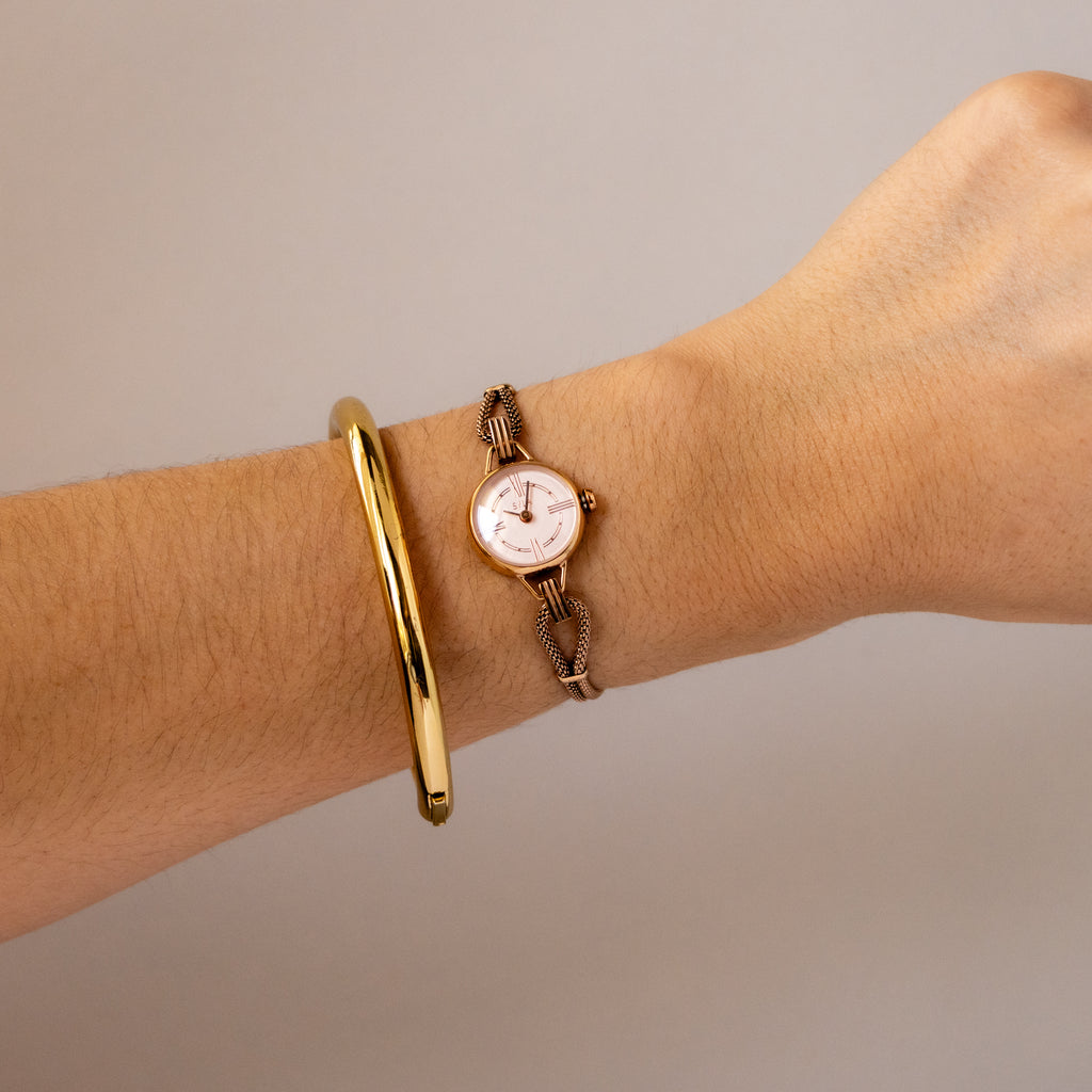 Vintage Sila Rope Chainlink Rose Gold Watch