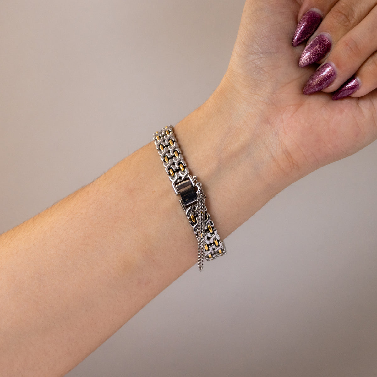 Vintage Seiko Belfina Oval Chainlink Two Tone Watch
