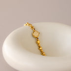 Vintage Seiko Dainty Ruby Beaded Gold Watch