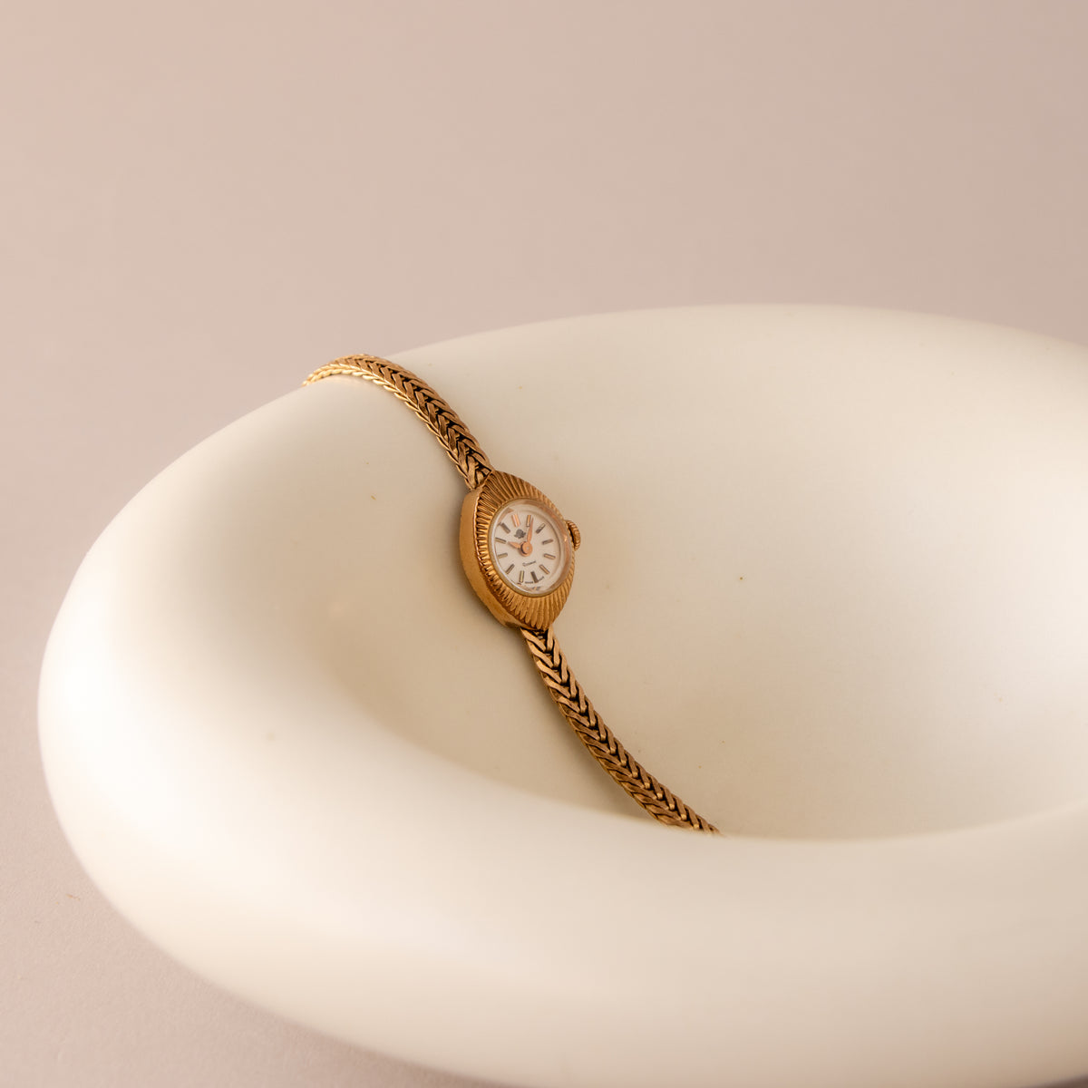 Vintage Rosemont Sunburst Round Gold Watch