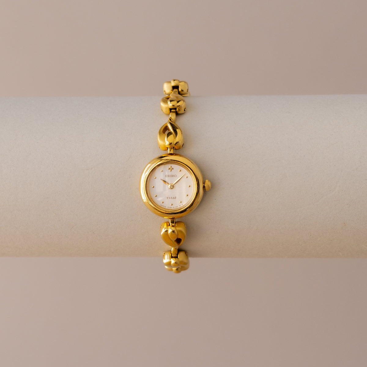 Vintage Seiko Round Teardrop Brushed Gold Watch