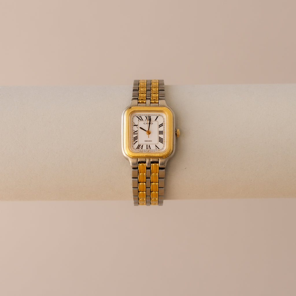 Vintage Seiko Creo Square Two Tone Watch