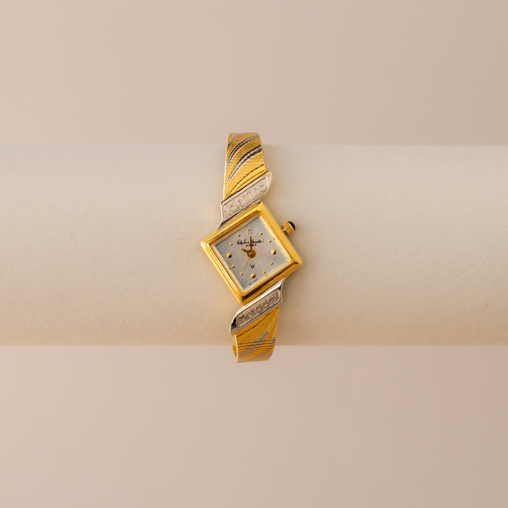 Vintage Valentino Moradei Pearl Diamond Two Tone Watch