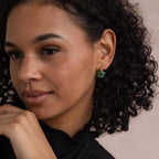 Jade Flower Hoops-Earrings-Caitlyn Minimalist