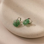Jade Flower Hoops-Earrings-Caitlyn Minimalist
