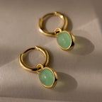 Jade Drop Hoops-Earrings-Caitlyn Minimalist