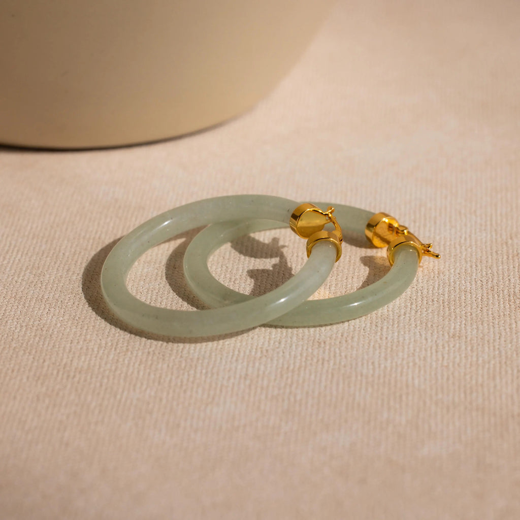 Large Jade Hoops-Earrings-Caitlyn Minimalist