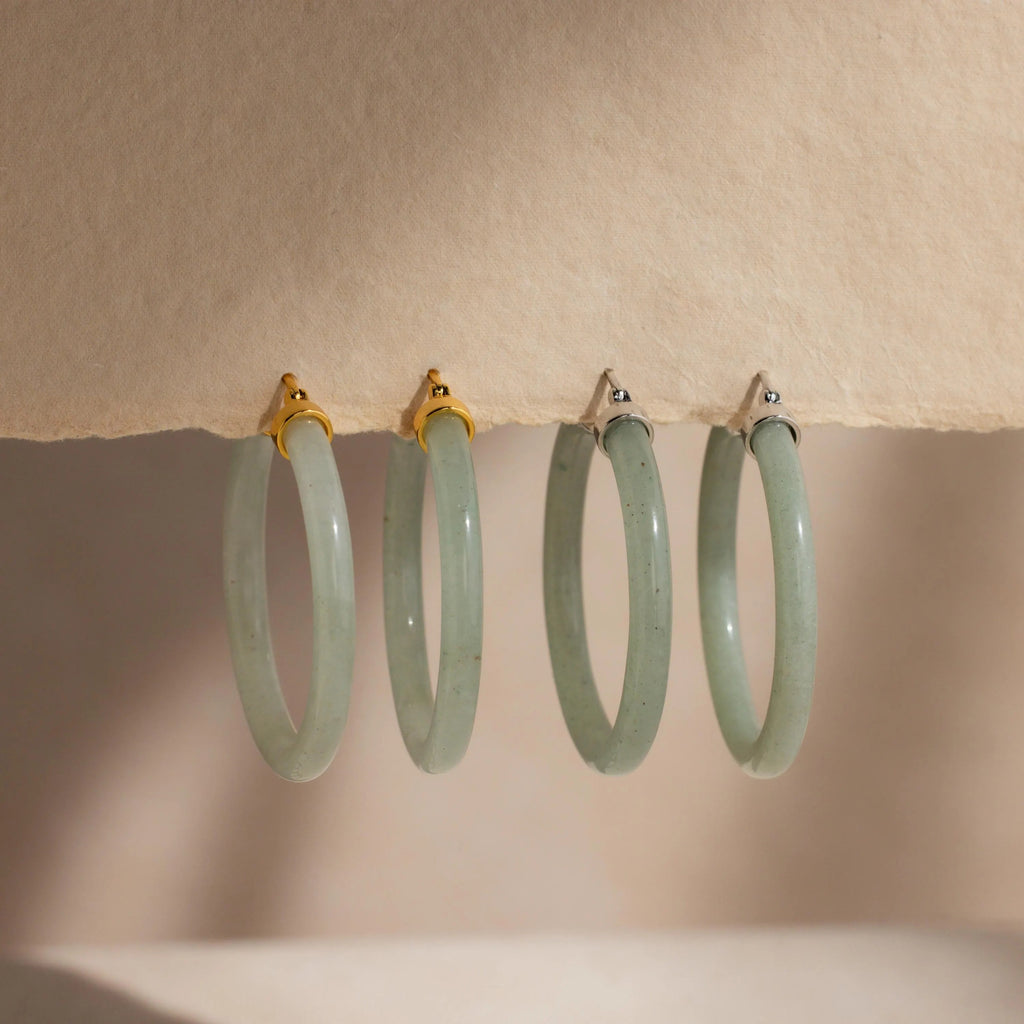 Large Jade Hoops-Earrings-Caitlyn Minimalist