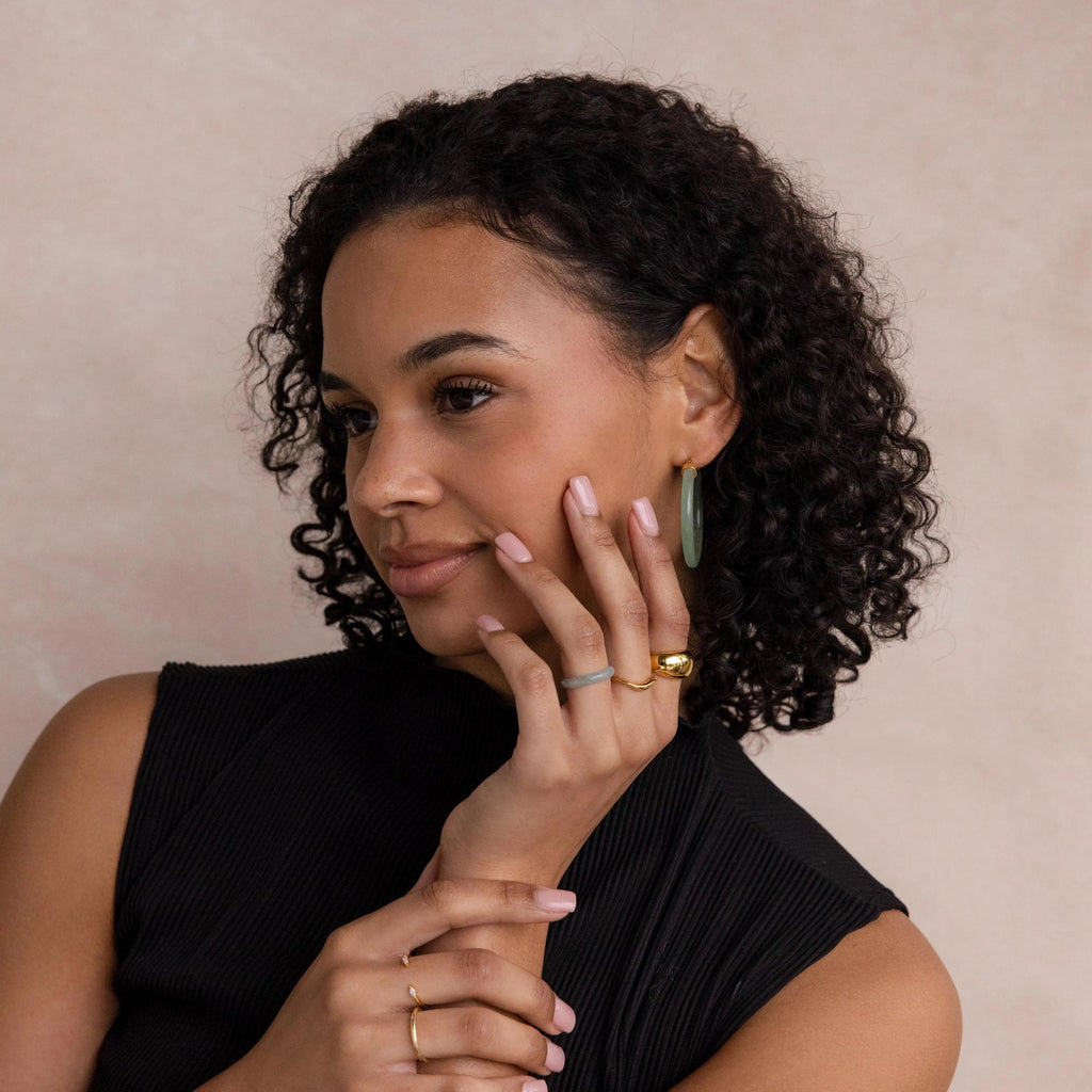 Large Jade Hoops-Earrings-Caitlyn Minimalist
