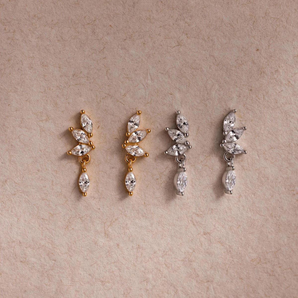 Diamond Marquise Drop Studs