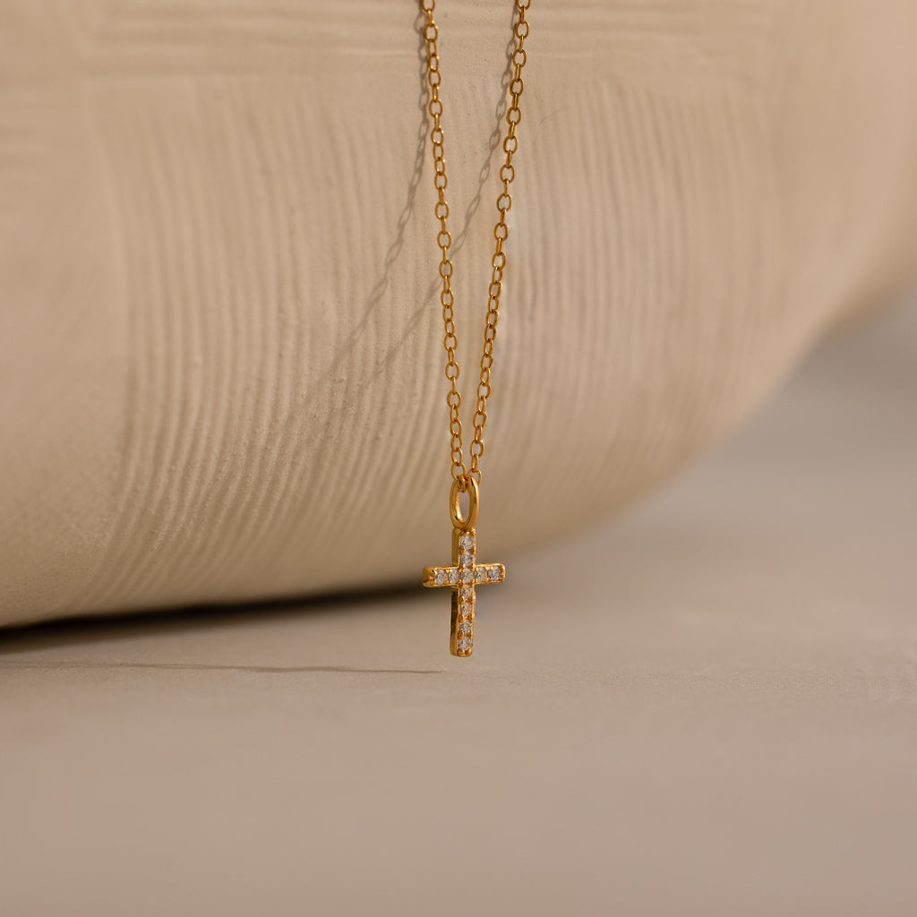 Dainty Diamond Cross Necklace