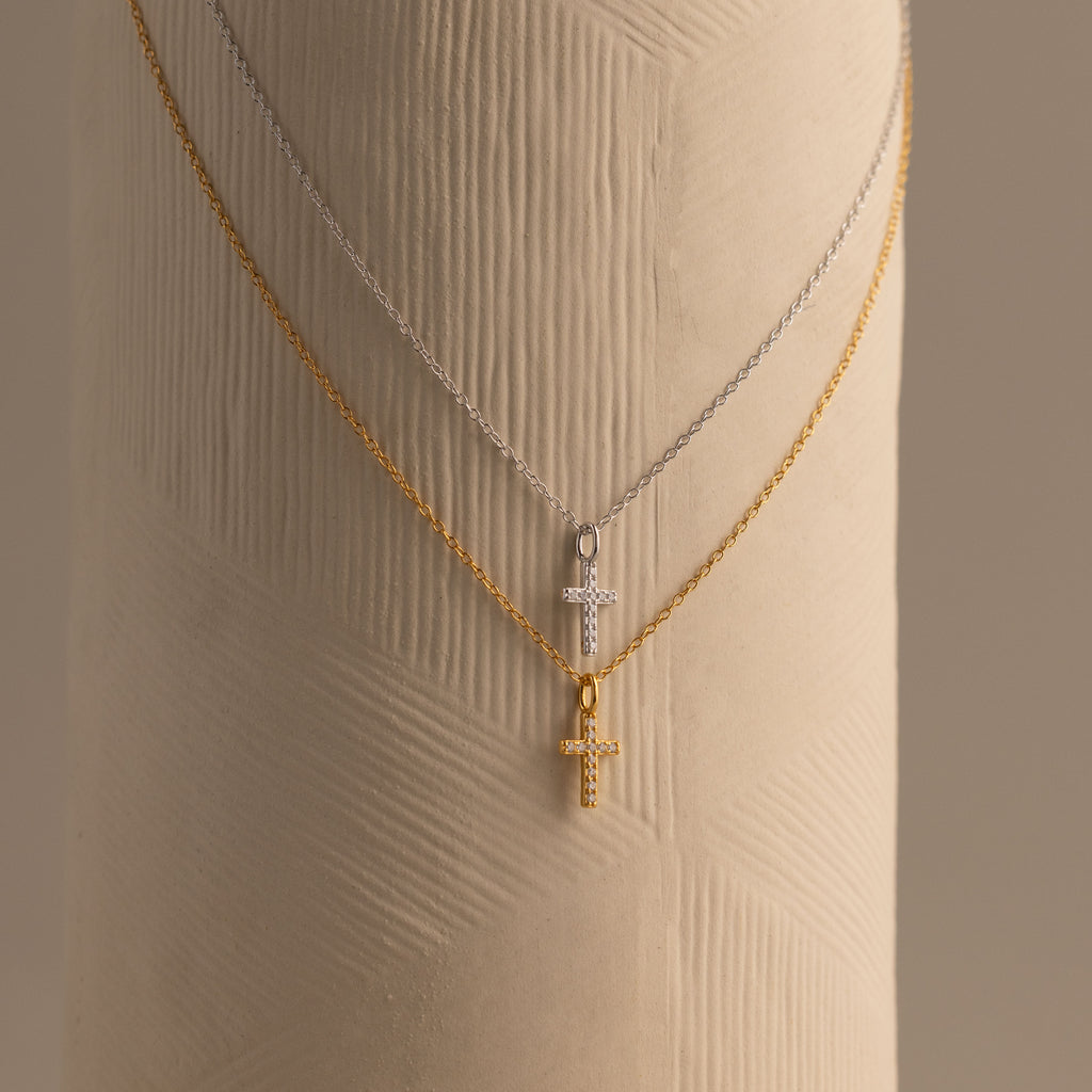 Dainty Diamond Cross Necklace