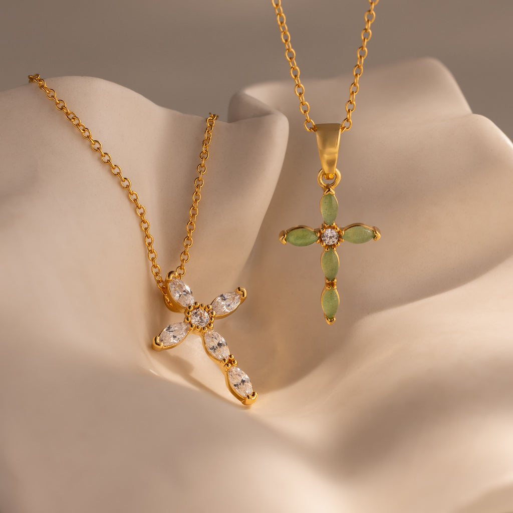 Marquise Diamond Cross Necklace