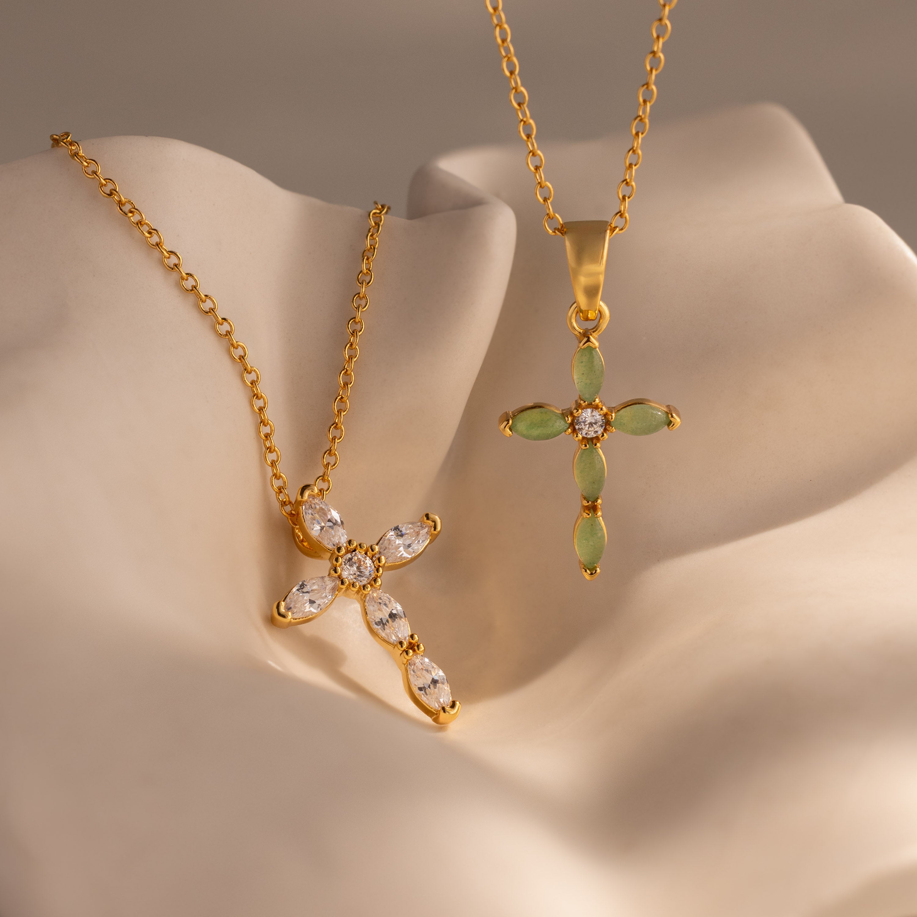 Marquise Diamond Cross Necklace