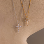 Marquise Diamond Cross Necklace