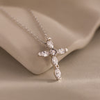 Marquise Diamond Cross Necklace