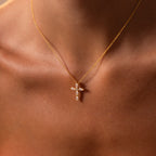 Marquise Diamond Cross Necklace
