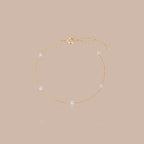 Solid Gold Pressure-Set Lab-Grown Diamond Station Bracelet