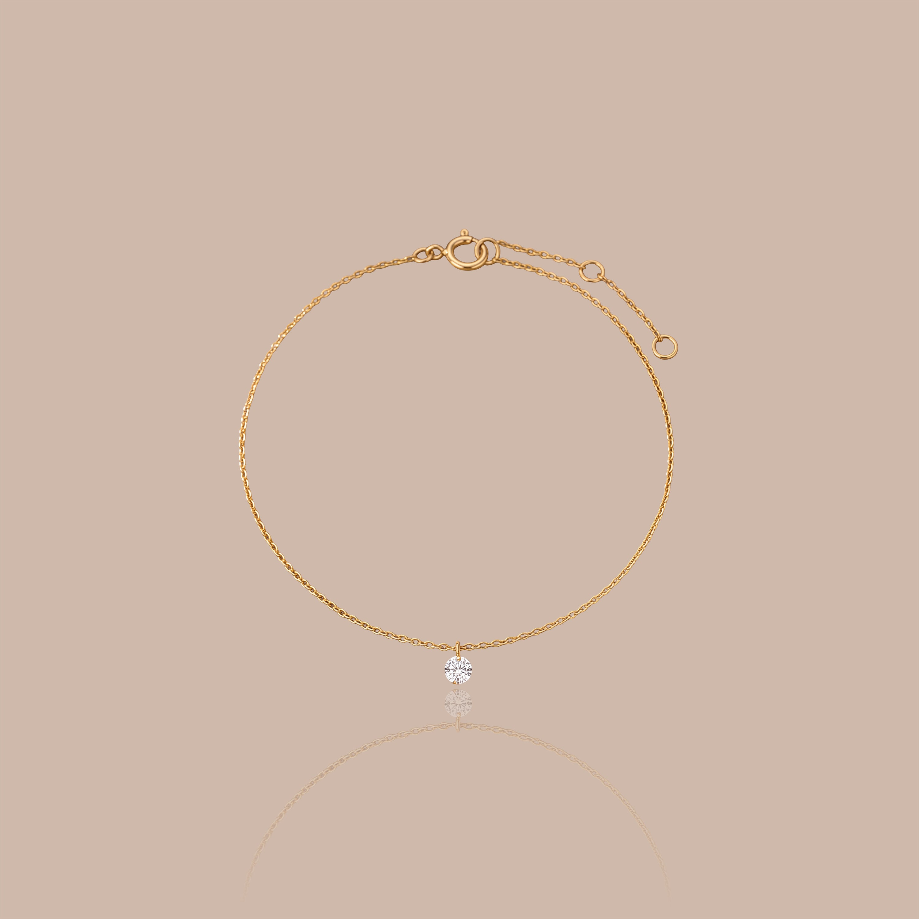 Solid Gold Lab-Grown Diamond Charm Bracelet