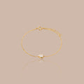 Solid Gold Bezel-Set Lab-Grown Pear Diamond Bracelet